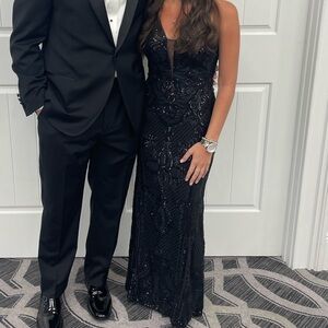 Sequined Long Gown -Aqua (Bloomingdale’s)